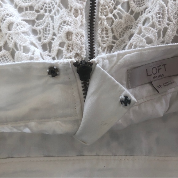 LOFT Lace Floral Cream Mini Skirt - Picture 6 of 9